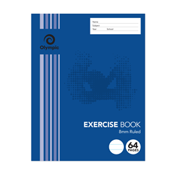 OLYMPIC STRIPE EXERCISE BOOKS 9x7 64Page 8mm Ruled